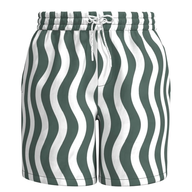 Traje de Baño OP Para Hombre Estampado Rayas Verde Talla CH