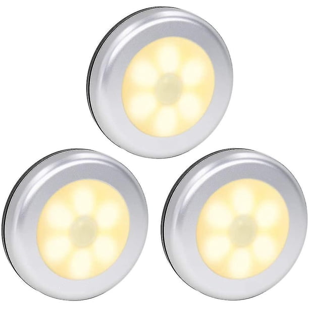 Luz con sensor de movimiento, luz nocturna LED con pilas, luces para escalones, luz para armario de escaleras, iluminación debajo del gabinete, lámpara que se pega en cualquier lugar para el