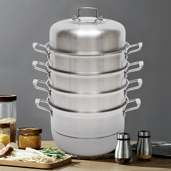 Stainless Steel 5 Tier Pot Steaming Food Steamer Cooking Cooker Cookware Large