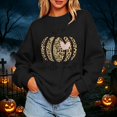 thumbnail image 2 of GYUJNB Womens Hello Fall Leopard Pumpkin Graphic Sweatshirt Crew Neck Oversized Long Sleeve Pullover Fall Thanksgiving Top,L, 2 of 6