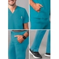 thumbnail image 4 of Adar Addition Go-Everyday Scrub Set For Men - Stylish Scrub Top & Cargo Scrub Pants - A9800 - Teal Blue - XS, 4 of 7