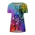 thumbnail image 3 of ZVAVZ Hide Belly Tunic Tops for Women, Long Tunics for Women To Wear with Leggings Round Neck Short Sleeve Flowy Shirts Plus Size Graphic Print Tops Womens Cotton Tshirts, 3 of 6