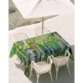 thumbnail image 3 of 52x70 Inch Outdoor Tablecloth with Umbrella Hole Zipper Rectangle Green Oil Painting Rectangular Tablecloths Outside Waterproof Modern Abstract Art Summer Tree Leaves Patio Table Cover for Picnic, 3 of 8