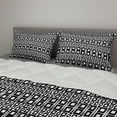 thumbnail image 2 of Abstract Comforter & Sham Bedding Set, Monochrome Squares of Many Sizes Motif with Grid Design Geometric Rows Pattern, 3 pcs Duvet Set Microfiber Filling Quilt, 5 Sizes, Black White, by Ambesonne, 2 of 4