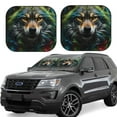thumbnail image 6 of Kdxio Realistic Style Colorful Wolf Print 2-Piece Sun Shade Front Windshield - Foldable Car Front Window Sunshades for Most Sedans SUV Truck, 6 of 6