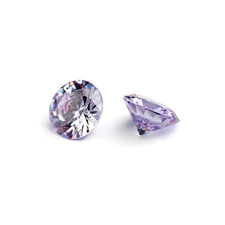 Lavender Stone - 5mm Flawless Lavender Cubic Zirconia Stones Round Brilliant-Cut Cz Stone Settings