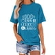thumbnail image 1 of Blusa de Manga Corta Cuello Redondo Impreso Señoras Casual Top, Blusa Ligera de Poliéster para el Trabajo, la Fiesta Y Toda la Temporada de Uso Diario, 1 of 4