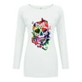 thumbnail image 3 of MAWCLOS Tunique Longue pour Femmes Ourlet Haut-Bas Usage Quotidien Imprimé Crâne Blouse Blanche m, 3 of 3