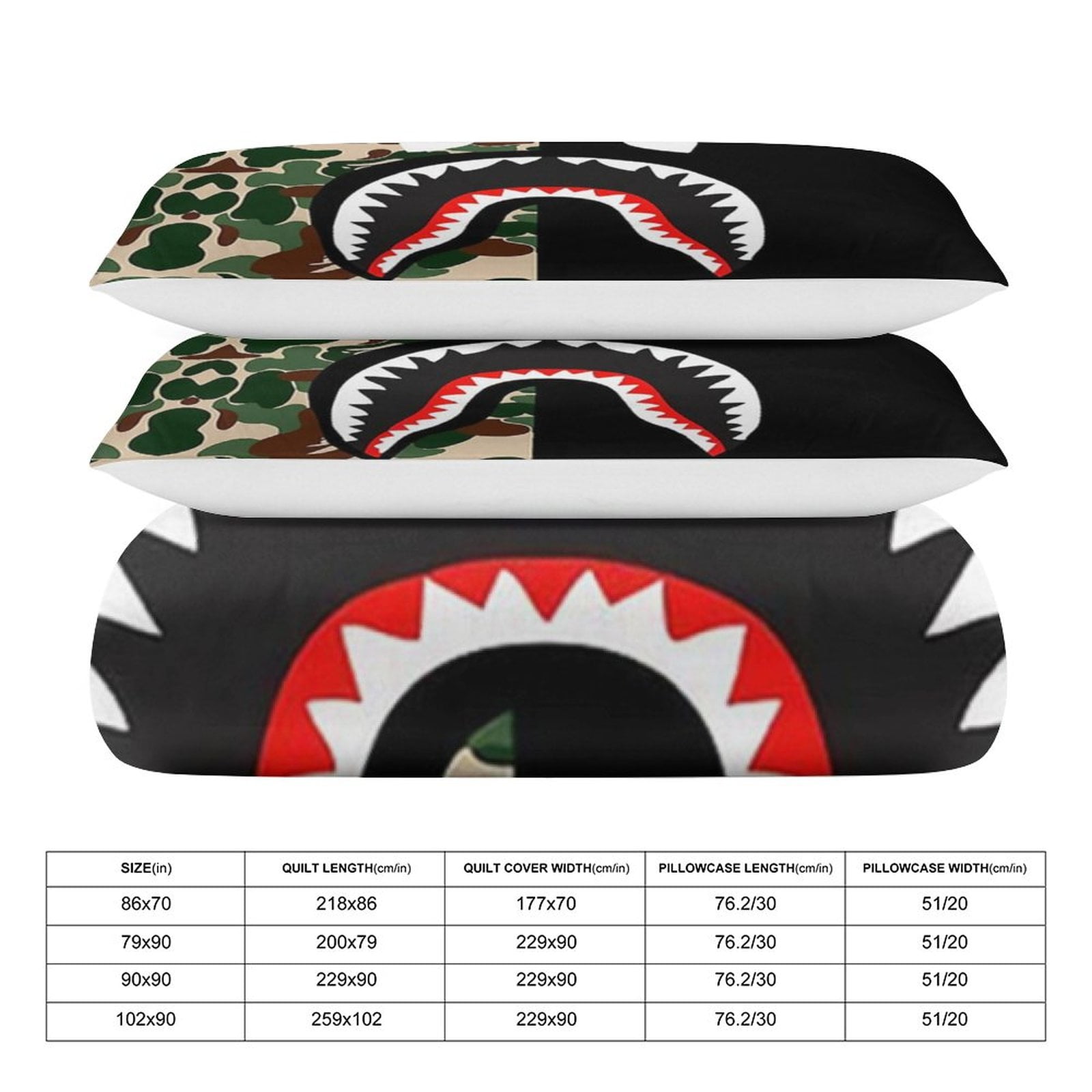 Black Bape Camo Shark WGM Custom Pillow Decorative Cushion Cover