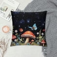thumbnail image 2 of PHYHOO Red Mushroom Throw Pillow Cover Watercolor Butterfly Wild Plants Rustic Cushion Cover for Kids Teens Adults Starry Galaxy Glitter Stars Dreamy Cushion Case for Housewarming, 2 of 5