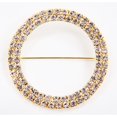 thumbnail image 1 of 10 Pcs, 2" Round Diamond Rhinestone Metal Pin Sash Buckle - Gold For Party & Event Decor, 1 of 1