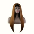 thumbnail image 5 of Brown Straight Hair Bandana Wig Hair Band Wig Headgear Women Wig, 5 of 5