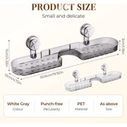 Luxorio Suction Bathroom Organizer,Space Saving Suction Cup Storage Rack, No-Drill Wall Mounted Storage Holder for Bathroom Kitchen Storage Rack Shelf Showers Accessories (1pcs White)