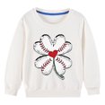 thumbnail image 4 of Odeerbi Kids Girls Crewneck Sweatshirts Pullover Sweatshirts Children's Fall Winter Sweatshirt Heart Print Long Sleeve Sweater Top White, 4 of 5