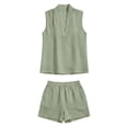 thumbnail image 7 of akafmk 2 Piece Shorts Sets for Women Linen Sleeveless Top and Shorts Loose Summer Casual Outfits, 7 of 7
