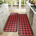thumbnail image 4 of Kitchen Rugs Sets Of 2,Red and White Checkered Pattern Anti Fatigue Kitchen Mat Rugs Non Slip Washable,Decorative Kitchen Floor Mats for Kitchen,Sink,Laundry,17"x47"+17"x47", 4 of 5