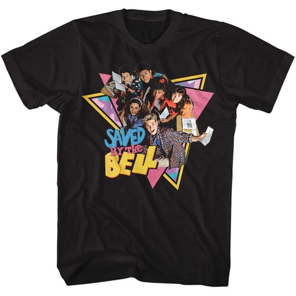 Saved By The Bell Tv Group Triangles Adult Short Sleeve T Shirt