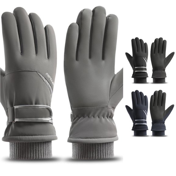 SUXIAN Exercise Gloves Winter Thermal Skiing Touchscreen Warm Mittens Outdoor Cycling Cold Weather Windproof Insulated Grip Workout Gloves Grey One Size