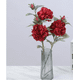 thumbnail image 3 of Xiao Hua 3 peonías rojas artificiales, flores falsas, flores artificiales para decoración de bodas, 3 of 5