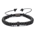 thumbnail image 1 of Pulsera de cuentas negras, pulsera de cuentas para hombre, pulsera de piedras negras ajustables, pulsera de piedras, materiales ecológicos Jadeshay A, 1 of 8