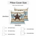 thumbnail image 3 of Waterproof Throw Pillow Covers Set of 2, 18x18 Inch Ombre Wooden Grain Decorative Pillowcases Outdoor Pillow Slip Cushion Covers Set for Couch Tent Western Country Texas Star Retro, 3 of 7