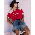 thumbnail image 5 of Women's Denim Drawstring Pockets High Rise Knee Length Pants Jorts Shorts for Casual Summer L, 5 of 9