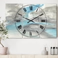 thumbnail image 2 of Designart 'Watercolor Minimal Blue Tones II' Mid-Century Wall Clock, 2 of 3