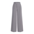 thumbnail image 5 of Htigea Womens Straight Leg Dress Pants High Waisted Button Pleated Business Trousers Solid Color Office Work Commute Pant Gray XL, 5 of 8
