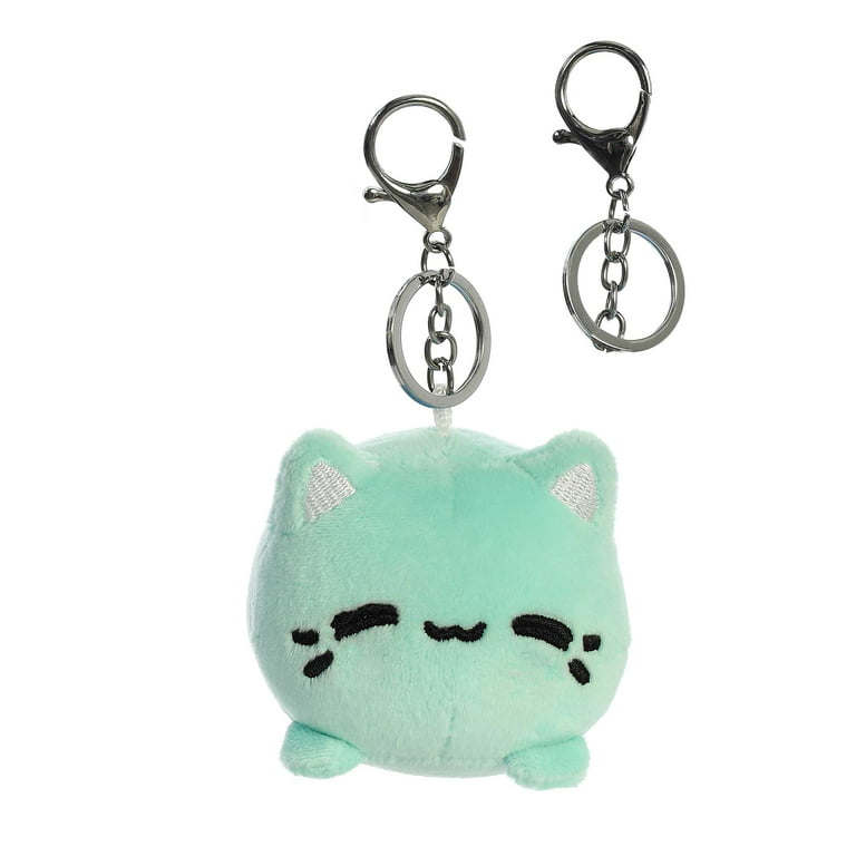 Mint Green Cat Pom Keychain