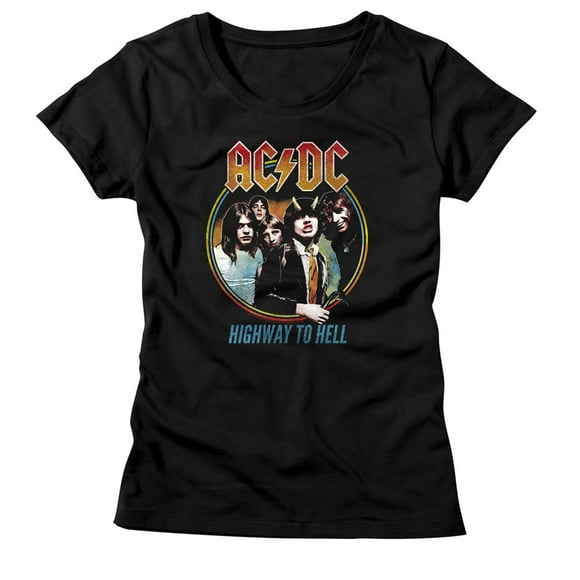 AC/DC T-Shirt Femme Groupe de Musique Hard Rock Highway To Hell
