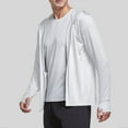 thumbnail image 2 of FRSASU Men Full Zip Sun Protection Sports and Fitness Hoodie Jacket Long Sleeve Lightweight Shirts White, 2 of 8