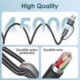 thumbnail image 4 of 2 Pack 3-in-2 Charging Cable Compatible with Apple Watch Ultra/SE/Series 10/9/8/7/6/5/4/3/2/1 & iPhone 16/15/14/13 & Galaxy S24 - 4FT USB-C/A Travel Charger, 4 of 7