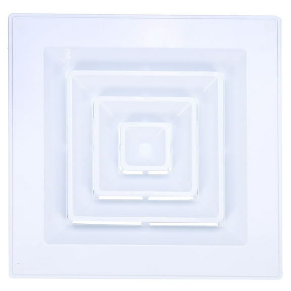 Uxcell Square Air Vent Cover 12 x 12 inch, 1pcs Plastic Air Return Grille with Square-to-Round Adapter, White