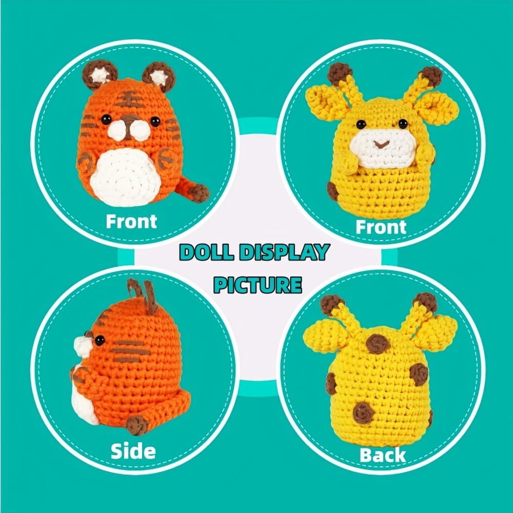 Wiher Crochet Kit for Beginners, Crochet Starter Kit for Adults and Kids Complete Knitting Kit to Make 2Pcs Animals, Learn to Crochet with Step-by-Step Instruction and Video (Frog)