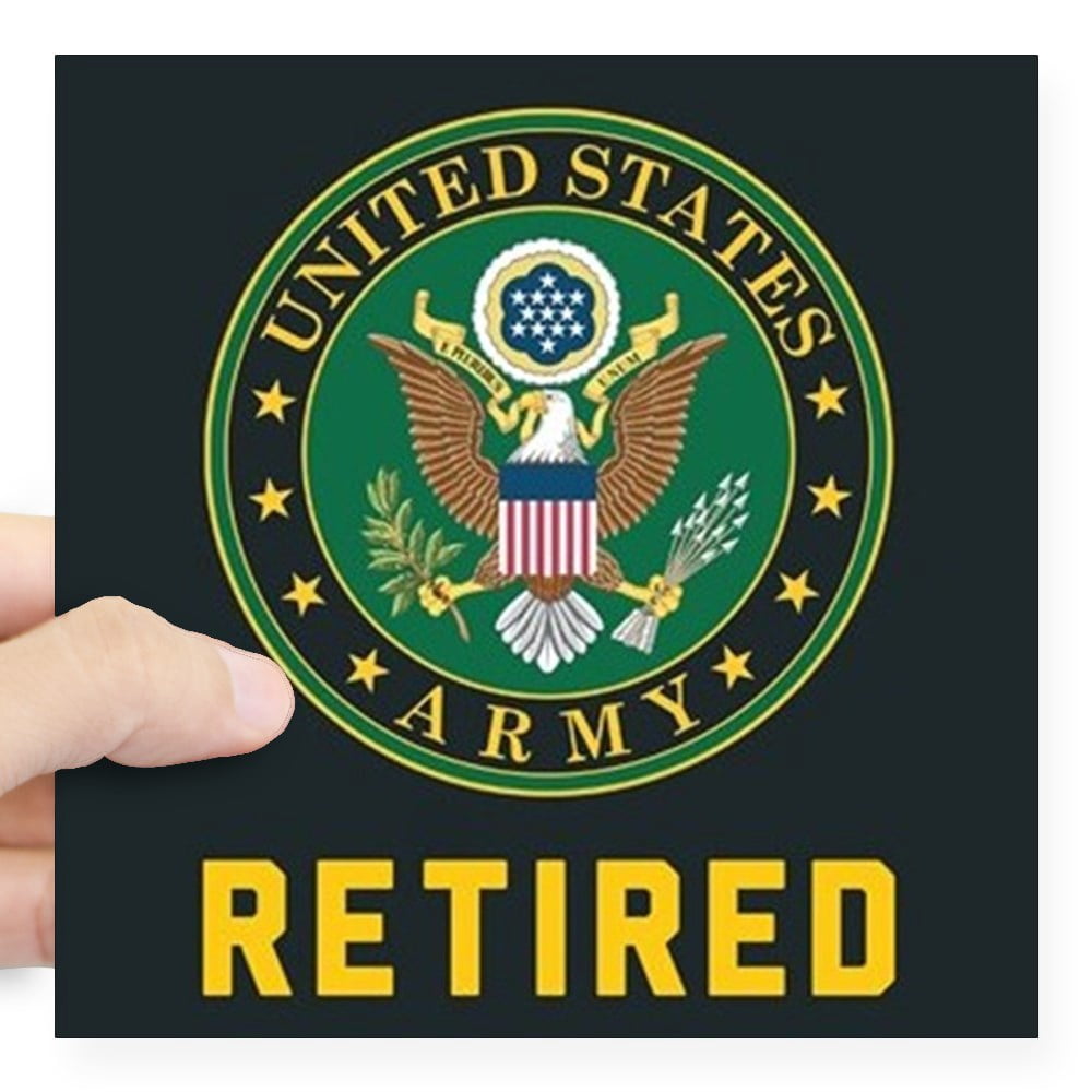 CafePress US Army Retired Square Sticker 3 X 3 Square Sticker 3 X 
