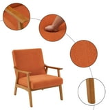 UBesGoo Retro Accent Chair Orange Velvet Armchair for Living