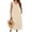Beige, variant on Oversized Womens Maxi Dress Short Sleeve Crew Neck Solid Color Dress Cotton Linen Long Dress Boho Chic Casual Party Wear Cozy Everyday Outfit Holiday Party
