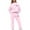 Pink, variant on YUGYXL Sweatsuits for Women Set 2 Piece Plus Size Thin Fleece Outfits Casual Letter Print Hoodie Sweatshirt and Sweatpants Set Gift for Wife