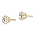thumbnail image 2 of Finest Gold 14K Yellow Gold Madi K 6.5 mm CZ Post Earrings, 2 of 2