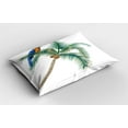 thumbnail image 2 of Ambesonne Exotic Pillow Sham 2 Pack, Parrot Coconut Palms, 30"x20", White Brown Green, 2 of 3
