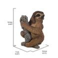 thumbnail image 3 of Hi-Line Gift PET Sloth 6.50 inches Sloth Garden Statue, Intricate details, 3 of 3