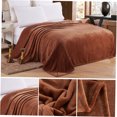 thumbnail image 3 of Toyvian Flannel Fleece Blanket in Coffee Color with Lightweight Warmth for Camping and Home, 3 of 7