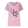 thumbnail image 4 of Spring Tops for Women 2025 Viikei Womens Shirts Clearance,Womens Floral Tops for $5 Tops,Women V-neck Print T-Shirts Fashion Comfortable Female Blouses Pink S, 4 of 4