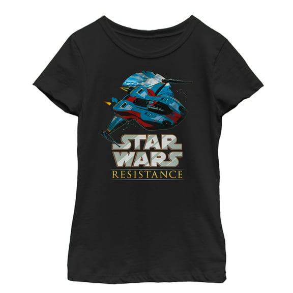Girl's Star Wars Resistance Ace Flight  Graphic Tee Black Small