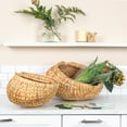 thumbnail image 3 of Household Essentials Water Hyacinth Handwoven Flower Basket Set, Natural, Set of 2, 3 of 9