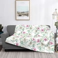 thumbnail image 2 of Honeii Lilies Flowers print throw blanket, crafted from cozy cotton flannel, offers versatile home decor as a bedding suitable for all seasons.-80"x60", 2 of 6