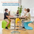 thumbnail image 3 of ECR4Kids  Wave Seat Perch Stool, 18in - 19.6in Seat Height, Flexible Seating, Cyan, 3 of 9