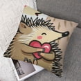 thumbnail image 7 of nygtbtfer Cartoon Couple Hedgehog Pillowcases Cute Animal Love Family Art Design Pillow Case Decorative Throw Pillow Cover for Home Sofa Office White, 7 of 7