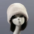 thumbnail image 4 of Opolski Beanie Flat Top Windproof Brimless Russian Style Women Thick Fluffy Faux Fur Winter Hat Purple, 4 of 8
