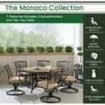 thumbnail image 3 of Hanover Monaco 7-Piece Dining Set in Tan with Six Swivel Rockers and a 60-in. Tile-Top Table, 3 of 9